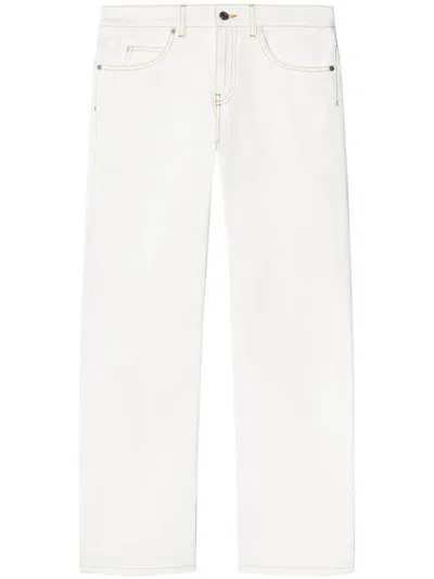 Shop Off-white Trousers In Vintage White