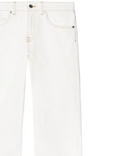 Shop Off-white Trousers In Vintage White