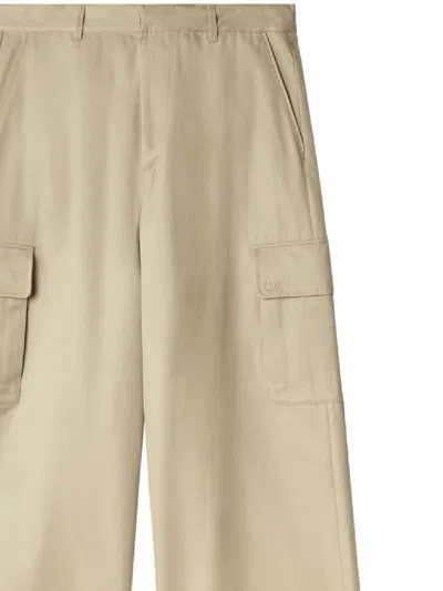 Shop Off-white Trousers In Beige Beige