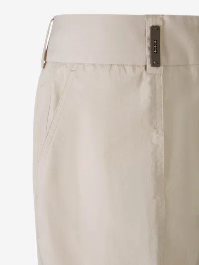 Shop Peserico Cotton Cargo Trousers In Cotton And Polyester Blend Fabric