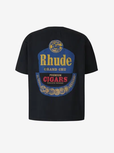 Shop Rhude Cotton Logo T-shirt In Logo Printed On The Front And Back