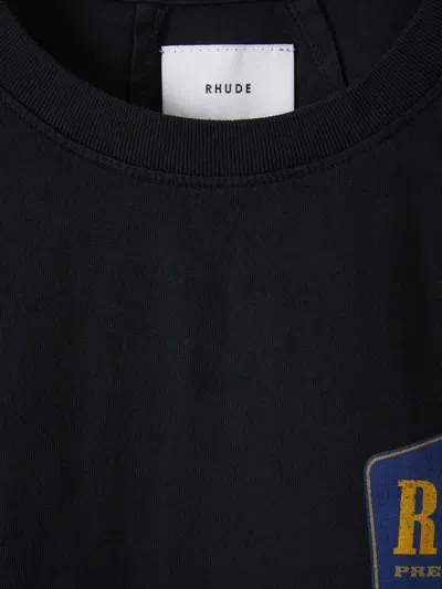 Shop Rhude Cotton Logo T-shirt In Logo Printed On The Front And Back