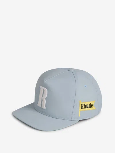 Shop Rhude Logo Snapback Cap In Blue