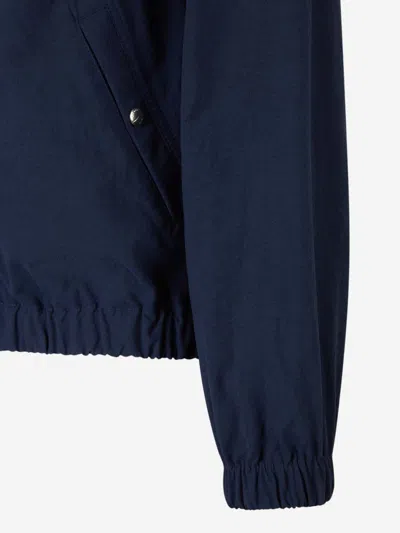 Rhude Nylon Jacket With Hood And 2-pockets In Logo Printed On The Front And Back