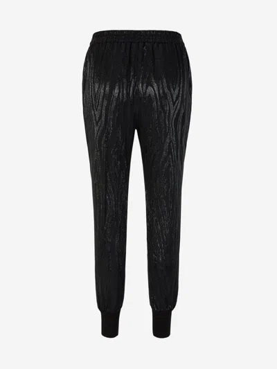 Shop Stella Mccartney Zebra Textured Joggers In Black