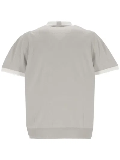 Shop Kiton T-shirts And Polos In Bianco/perla