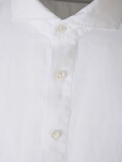 Shop Vincenzo Di Ruggiero Plain Linen Shirt In Cuello Camisero
