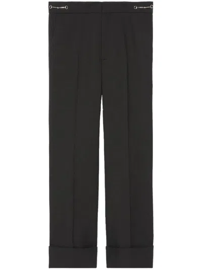 Gucci Women Wool Cropped Trousers In Black