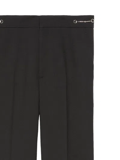 Gucci Women Wool Cropped Trousers In Black