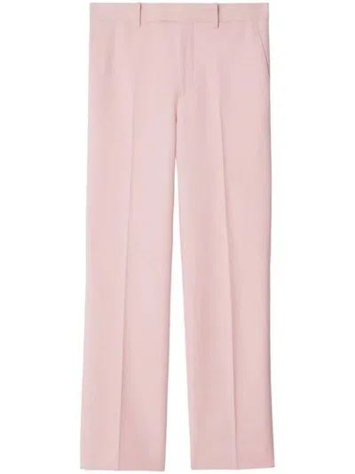 Shop Burberry Trousers In Cameo