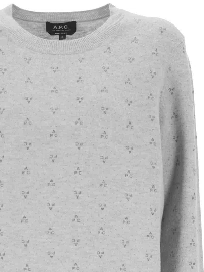 Shop Apc A.p.c. Sweaters In Gris Clair Chine