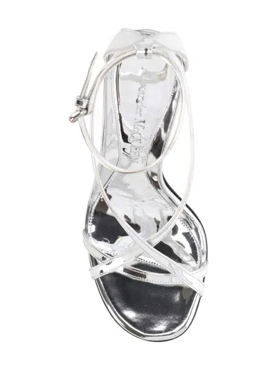 Shop Alexander Mcqueen Sandals In Silver/silver