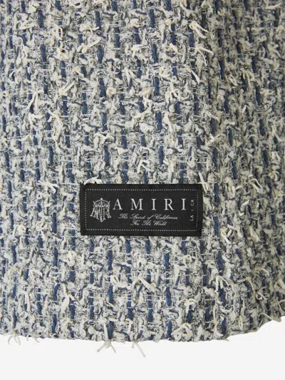 Shop Amiri Tweed Boucle Bermuda Shorts In Cotton And Polyamide Blend Fabric