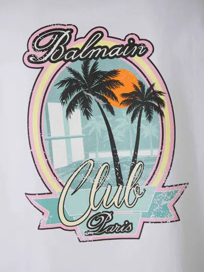 Shop Balmain Club T-shirt In Logo Printed On The Front