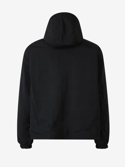 Shop Burberry Logo Tartan Jacket In Integrated And Adjustable Hood