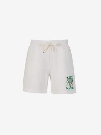 Shop Casablanca Casa Way Bermuda Shorts In White