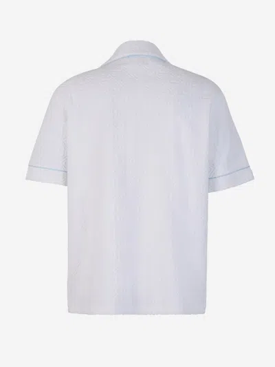 Shop Casablanca Monogram Motif Shirt In White