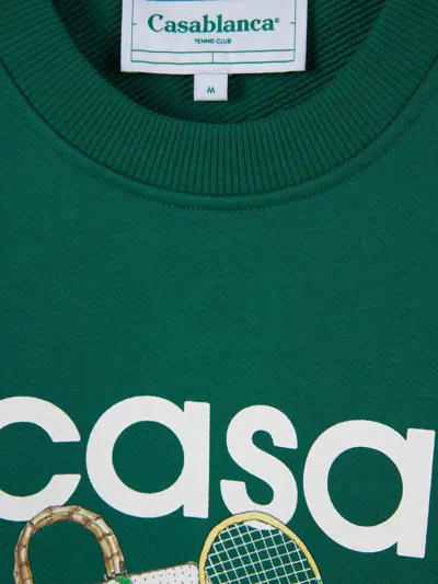 Shop Casablanca Printed Cotton Sweatshirt In Dark Green