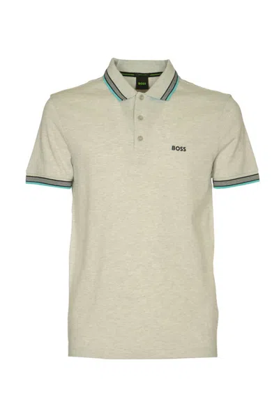 Shop Hugo Boss Boss T-shirts And Polos In Light Pastel Grey