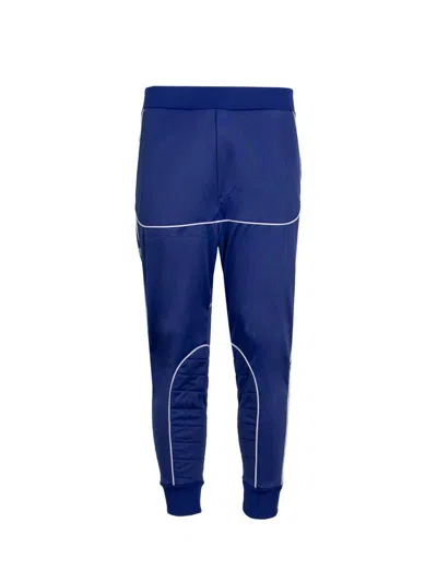 Dsquared2 Royal Blue Quilted Panel Tapered Track Pants For Men In Blue