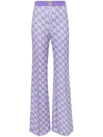Shop Elisabetta Franchi Pants In Purple