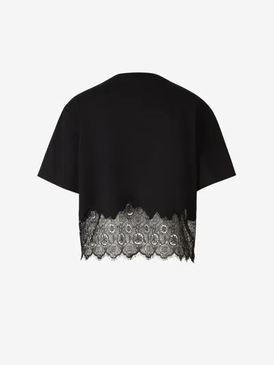 Shop Givenchy Cropped Lace T-shirt In Lace Hem