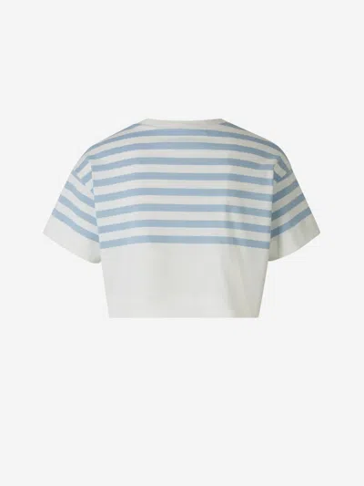 Shop Givenchy Cropped Logo T-shirt In Striped Motif
