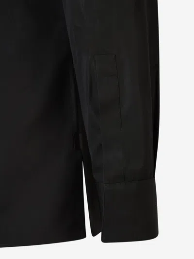 Shop Givenchy Poplin Shirt In Collar With Engraved Logo Bar Detail