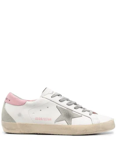 Shop Golden Goose Super-star Leather Sneakers In Pink