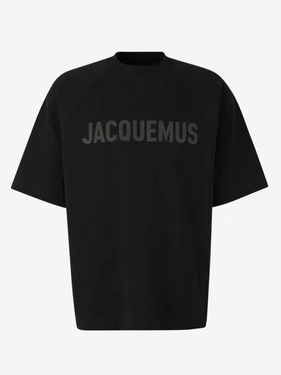 Shop Jacquemus Logo Cotton T-shirt In Black