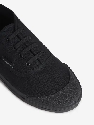 Shop Saint Laurent Wes Cotton Sneakers In Black