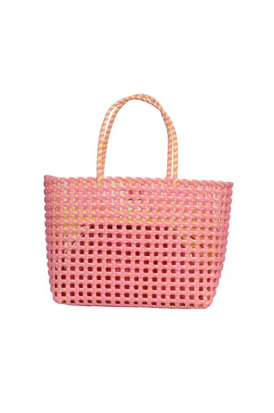 Shop Msgm Bags In Pink/yellow