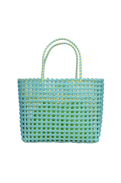 Shop Msgm Bags In Light Blue/yellow