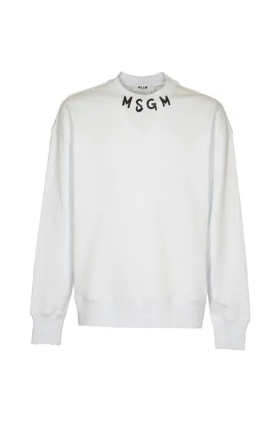 Shop Msgm Sweaters In Optical White