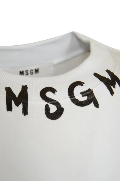 Shop Msgm Sweaters In Optical White