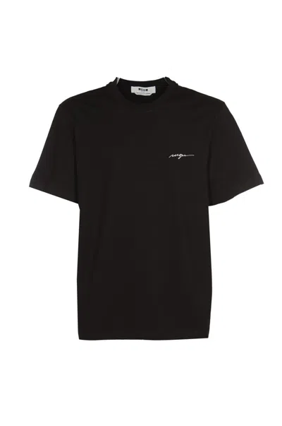 Shop Msgm T-shirts And Polos Black
