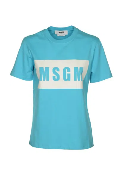 Shop Msgm T-shirts And Polos Blue