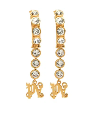 Shop Palm Angels Earrings In Goldtransp