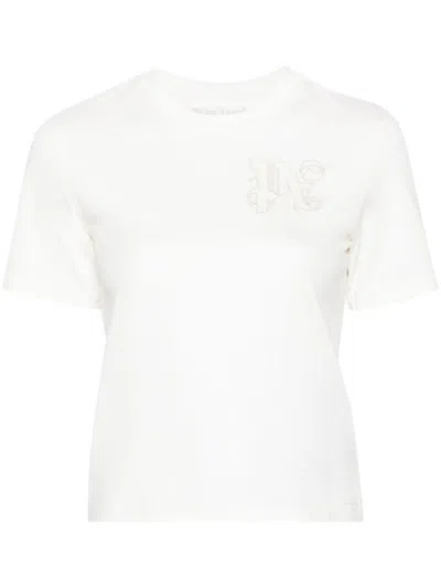 Shop Palm Angels T-shirts & Tops In Offwhite