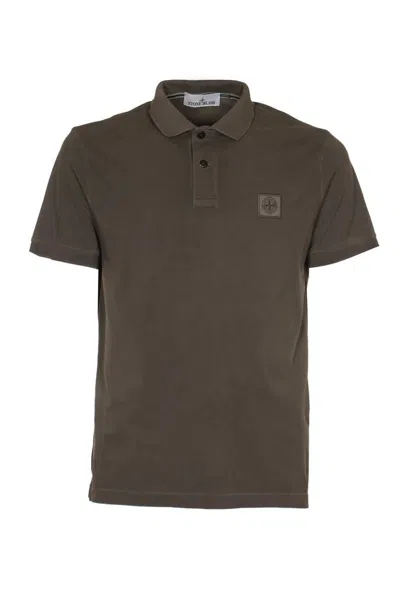 Shop Stone Island T-shirts And Polos In Charcoal