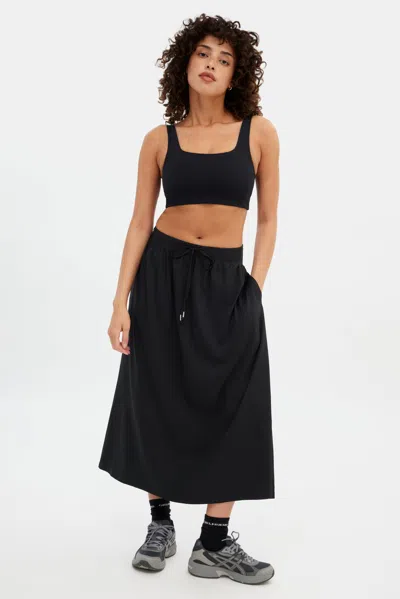 Shop Girlfriend Collective Black Celene Gathered Skirt
