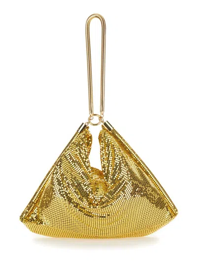 Shop Rabanne 'pixel' Gold Handbag In Metal Mesh Woman In Grey