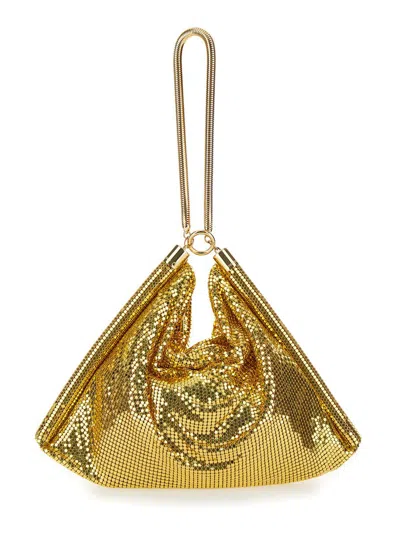 Shop Rabanne 'pixel' Gold Handbag In Metal Mesh Woman In Grey