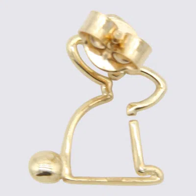 Shop Alíta Alita Gold Tone Conejito Earring In Gold/white