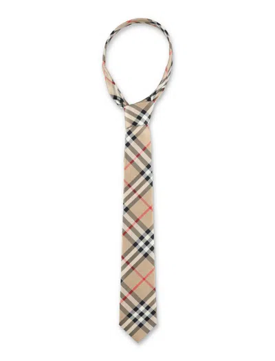 Shop Burberry Manston Slik Tie In Beige