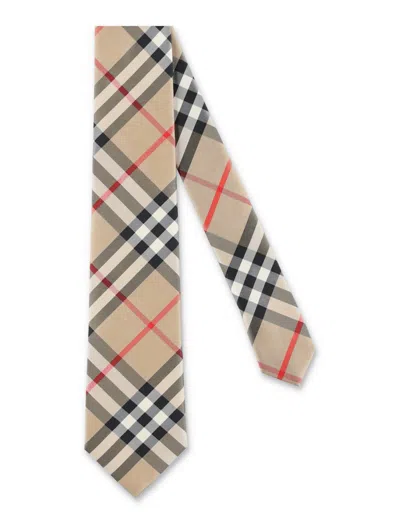 Shop Burberry Manston Slik Tie In Beige