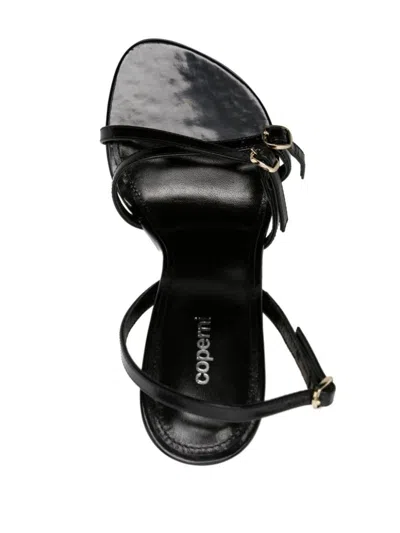 Coperni Sculpted Heel Strappy Leather Sandals In Black