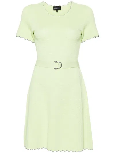 Shop Emporio Armani Short Dress In Green