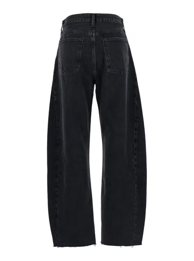Shop Agolde 'luna' Black Five-pocket Jeans In Denim Woman