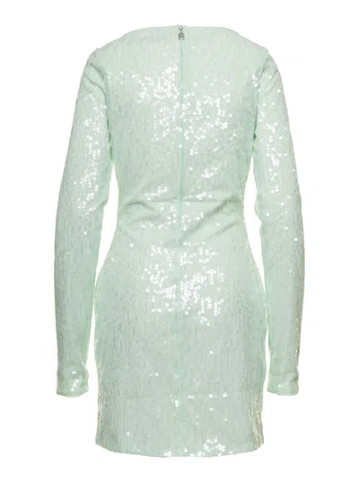 Rotate Birger Christensen Rotate Mini Green Dress With All-over Sequins In Recycled Fabric In Green